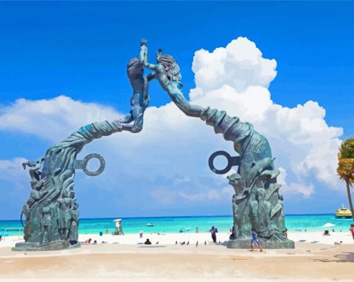 Playa Del Carmen Beach In Mexico Diamond Paintings