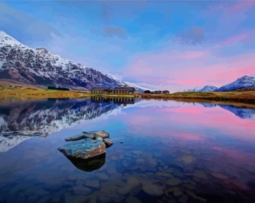 Queenstown Lake At Sunset Diamond Paintings