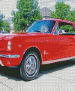 Red 1966 Ford Mustang Diamond Paintings