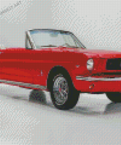 Red 66 Ford Mustang Diamond Paintings