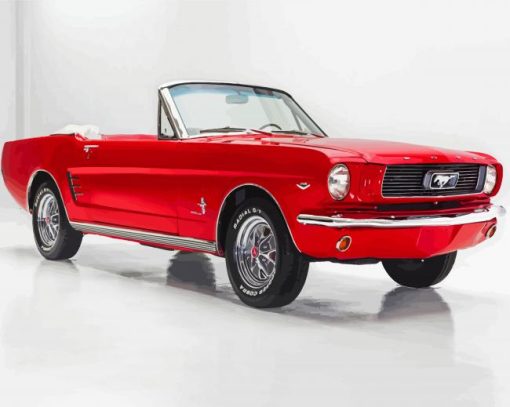 Red 66 Ford Mustang Diamond Paintings