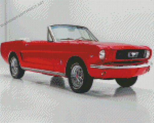 Red 66 Ford Mustang Diamond Paintings