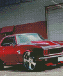 Red Camaro 77 Car Diamond Paintings