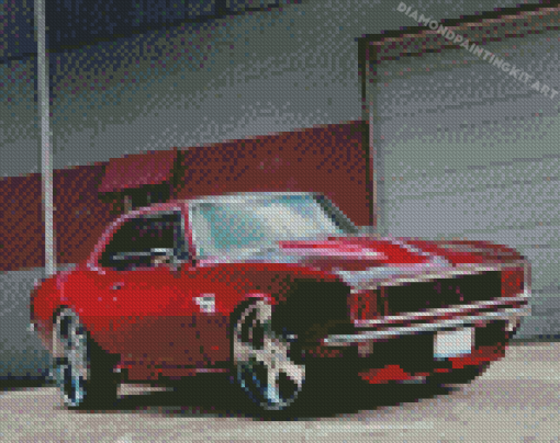 Red Camaro 77 Car Diamond Paintings