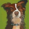 Red And White Border Collie Dog Animal Diamond Paintings