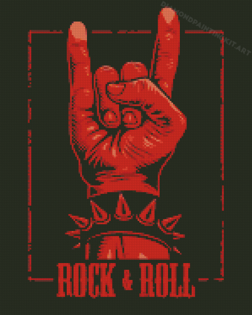 Rock And Roll Sign Diamond Paintings