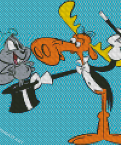 Rocky And Bullwinkle Cartoon Art Diamond Paintings