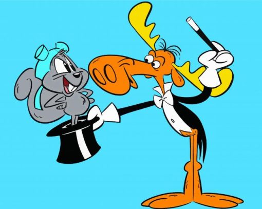 Rocky And Bullwinkle Cartoon Art Diamond Paintings