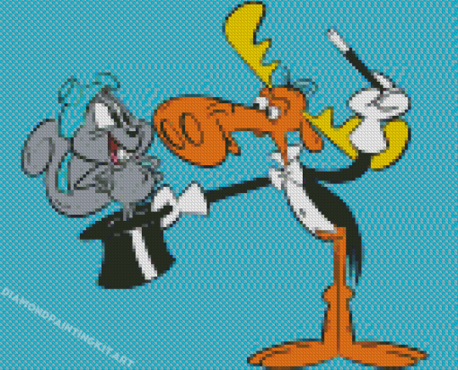 Rocky And Bullwinkle Cartoon Art Diamond Paintings