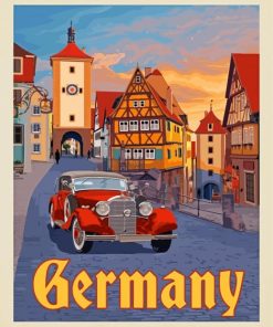 Rothenburg Germany Travel Poster Diamond Paintings