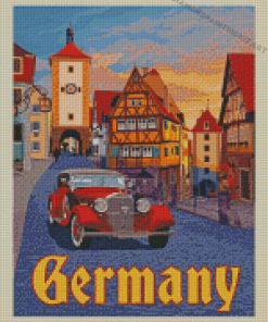 Rothenburg Germany Travel Poster Diamond Paintings