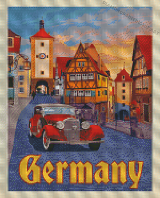 Rothenburg Germany Travel Poster Diamond Paintings