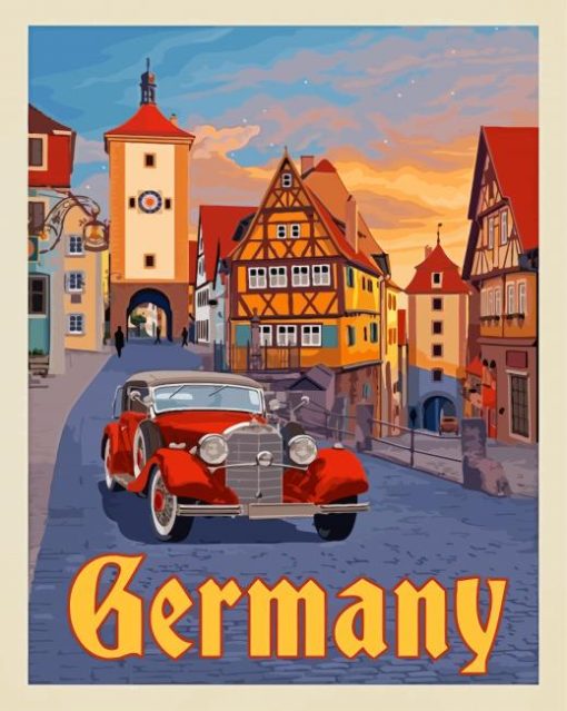 Rothenburg Germany Travel Poster Diamond Paintings