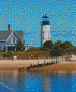 Sandy Neck Beach Lighthouse In Massachusetts Diamond Paintings