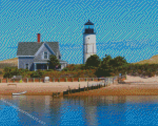 Sandy Neck Beach Lighthouse In Massachusetts Diamond Paintings