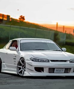 Silvia S15 White Car Diamond Paintings