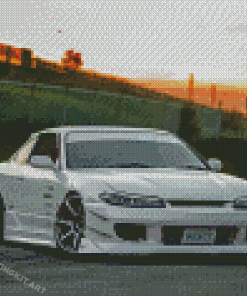 Silvia S15 White Car Diamond Paintings