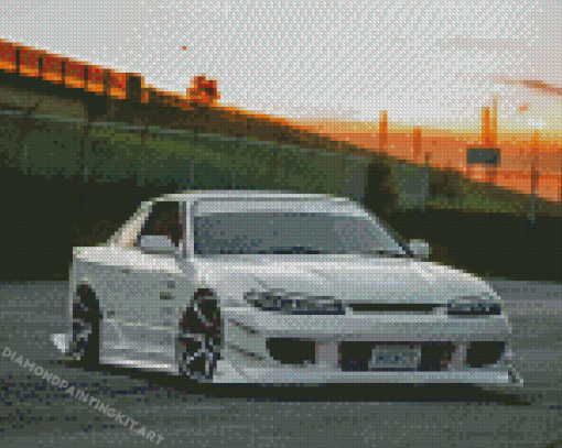 Silvia S15 White Car Diamond Paintings