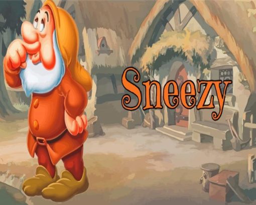 Sneezy Dwarf Poster Diamond Paintings