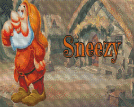 Sneezy Dwarf Poster Diamond Paintings