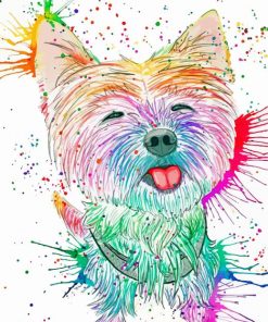 Splatter Colourful Westie Dog Diamond Paintings