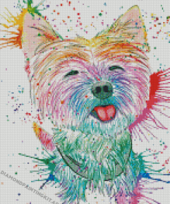 Splatter Colourful Westie Dog Diamond Paintings