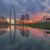 St Louis Arch Sunset Diamond Paintings