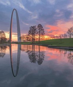 St Louis Arch Sunset Diamond Paintings