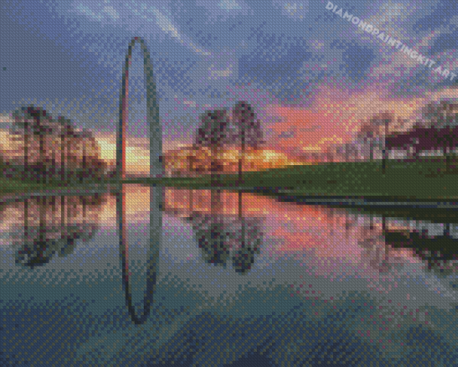 St Louis Arch Sunset Diamond Paintings