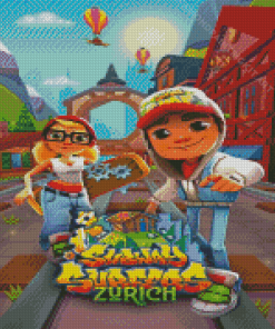 Subway Surfers video Game Poster Diamond Paintings