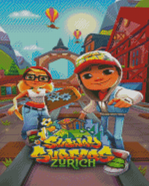 Subway Surfers video Game Poster Diamond Paintings