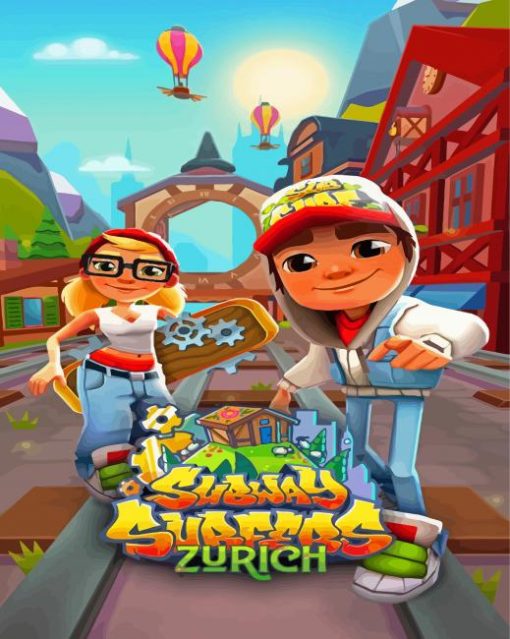 Subway Surfers video Game Poster Diamond Paintings