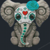 Sugar Skull Elephant Animal Diamond Paintings