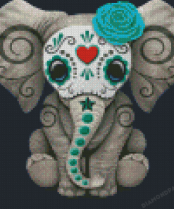 Sugar Skull Elephant Animal Diamond Paintings