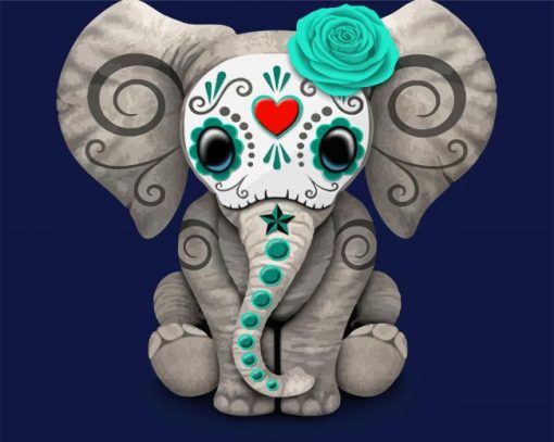 Sugar Skull Elephant Animal Diamond Paintings