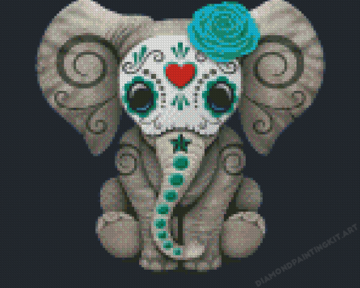 Sugar Skull Elephant Animal Diamond Paintings