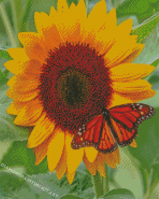 Sunflower Butterfly Diamond Paintings