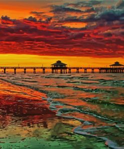 Sunrise At Fort Myers Beach Diamond Paintings