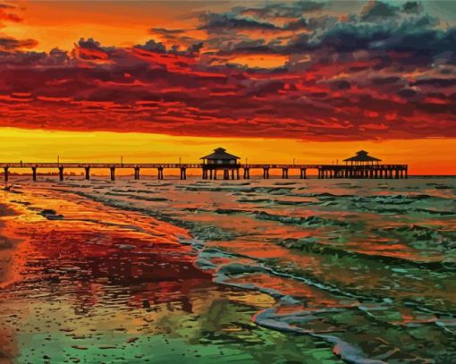 Sunrise At Fort Myers Beach Diamond Paintings