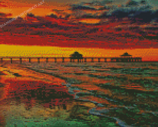 Sunrise At Fort Myers Beach Diamond Paintings