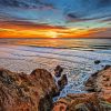 Sunset At Highway California Seascape Diamond Paintins