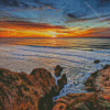 Sunset At Highway California Seascape Diamond Paintings