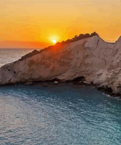 Sunset At Porto Katsiki Diamond Paintings