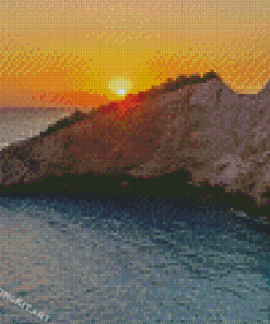 Sunset At Porto Katsiki Diamond Paintings