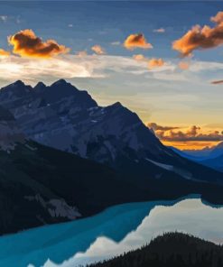 Sunset Over Peyto Lake Diamond Paintings