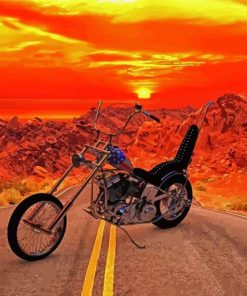 Sunset Motorbike Diamond Paintings