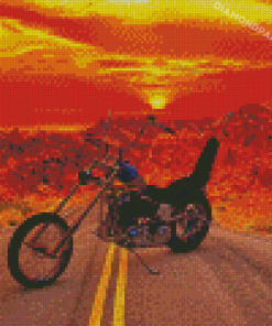 Sunset Motorbike Diamond Paintings