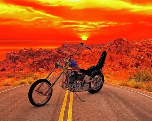 Sunset Motorbike Diamond Paintings