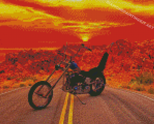 Sunset Motorbike Diamond Paintings