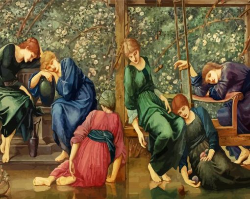 The Garden Court By Edward Burne Jones Diamond Paintings